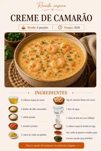 Creme de camarão — ingredientes