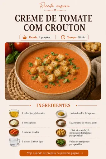 Creme de tomate com crouton — ingredientes