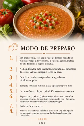 Gaspacho — modo de preparo